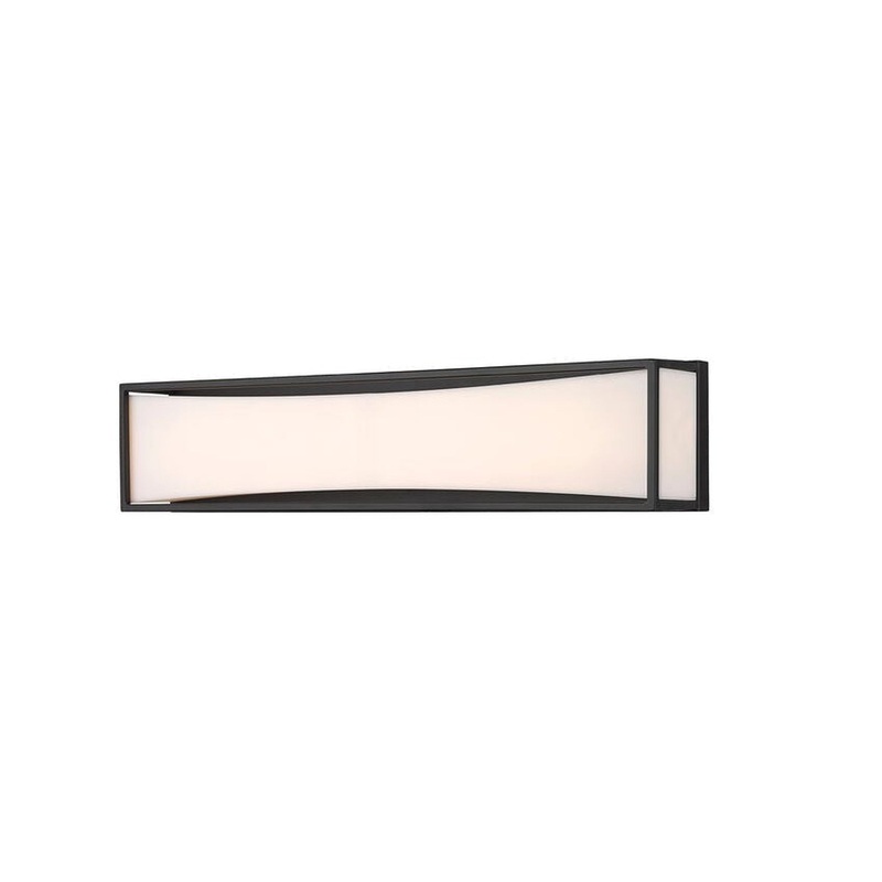 Z-Lite Baden 24" 2-Light LED Matte Black Vanity Light With Frosted White Acrylic Shade
