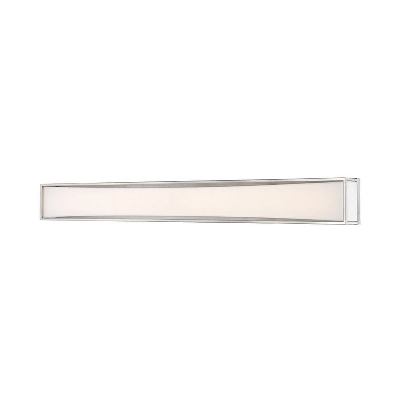 Z-Lite Baden 46" 2-Light LED Brushed Nickel Vanity Light With Frosted White Acrylic Shade