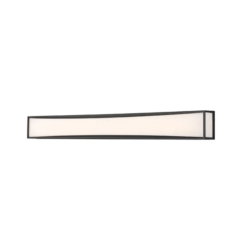 Z-Lite Baden 46" 2-Light LED Matte Black Vanity Light With Frosted White Acrylic Shade