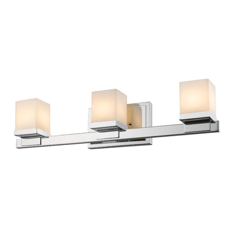 Z-Lite Cadiz 22" 3-Light LED Matte Opal Glass Shade Vanity Light With Chrome Frame Finish