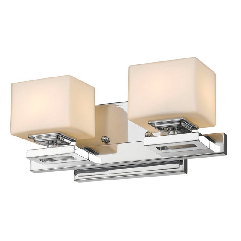 Z-Lite Cuvier 12" 2-Light LED Chrome Vanity Light With Matte Opal Glass Shade