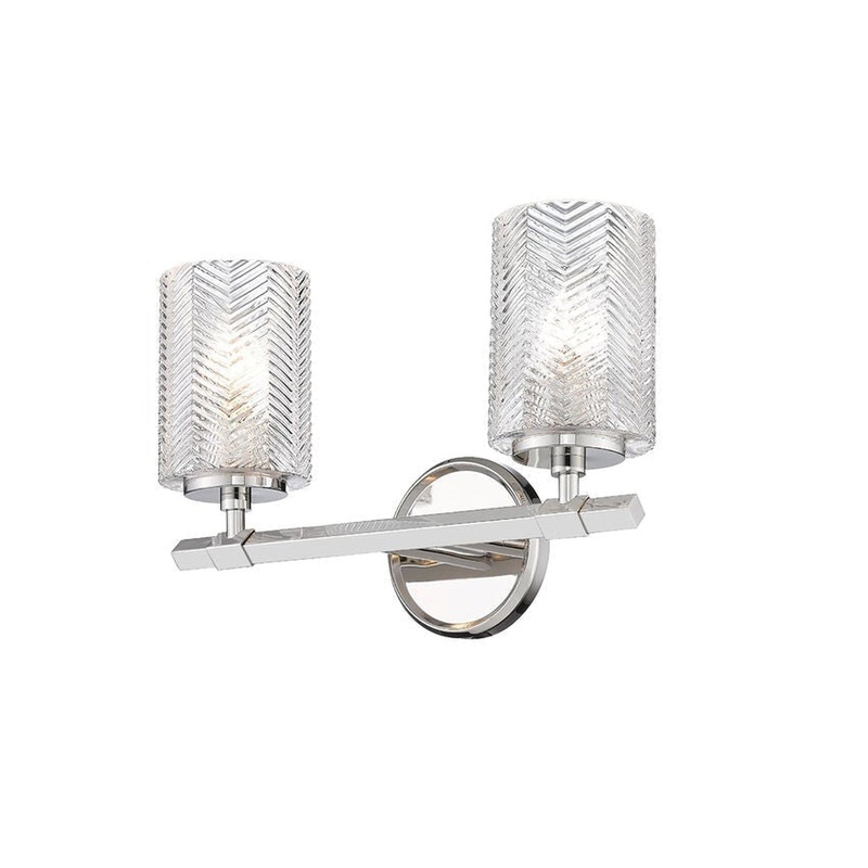 Z-Lite Dover Street 14" 2-Light Polished Nickel Vanity Light With Clear Glass Shade