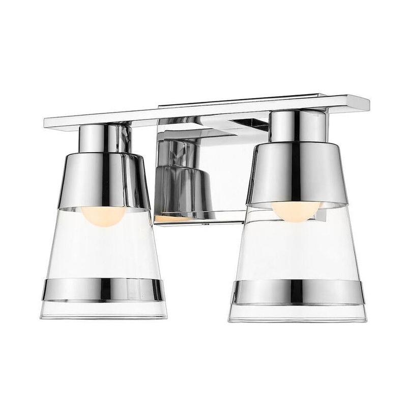 Z-Lite Ethos 13" 2-Light LED Chrome Vanity Light With Clear Glass Shade