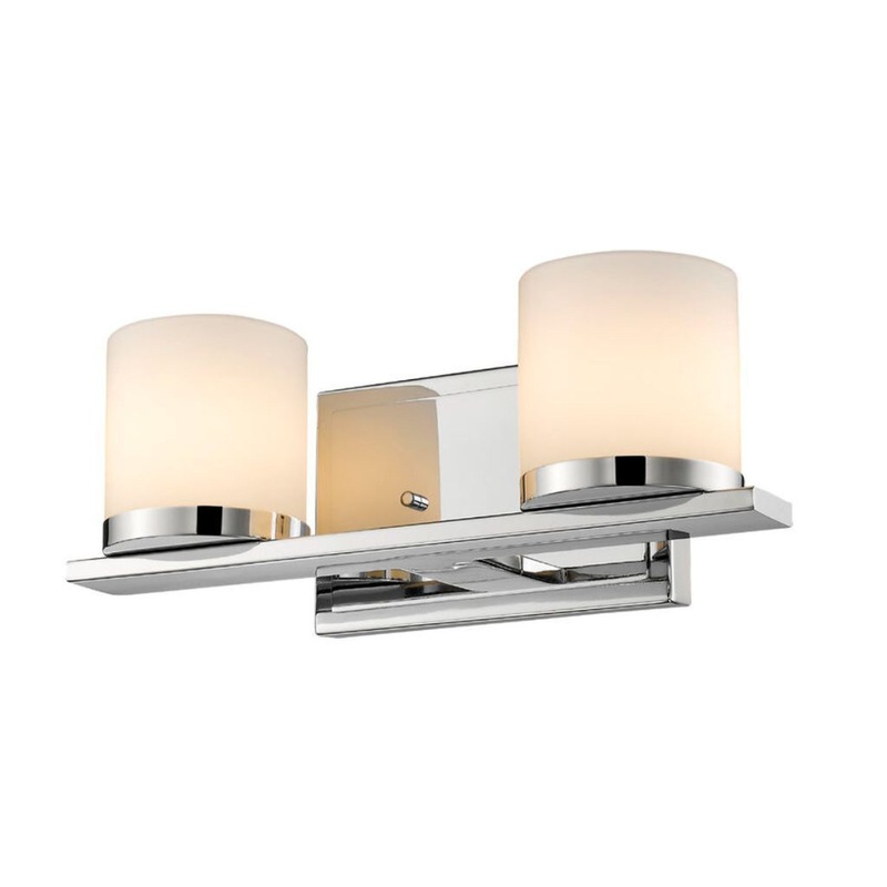 Z-Lite Nori 13" 2-Light Matte Opal Glass Shade Vanity Light With Chrome Frame Finish