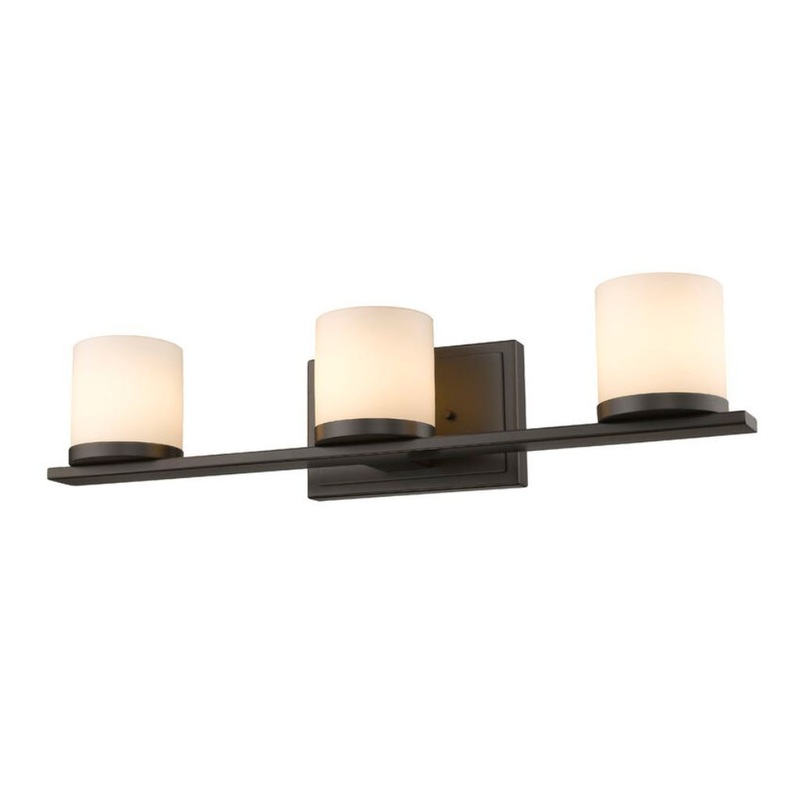 Z-Lite Nori 22" 3-Light LED Matte Opal Glass Shade Vanity Light With Bronze Frame Finish
