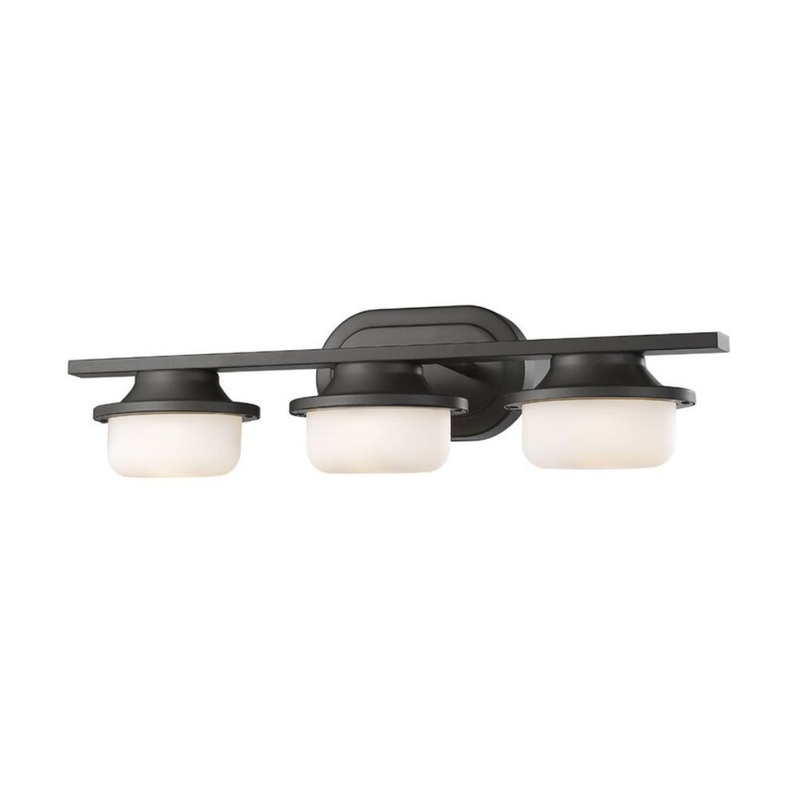 Z-Lite Optum 23" 3-Light LED Bronze Vanity Light With Matte Opal Glass Shade