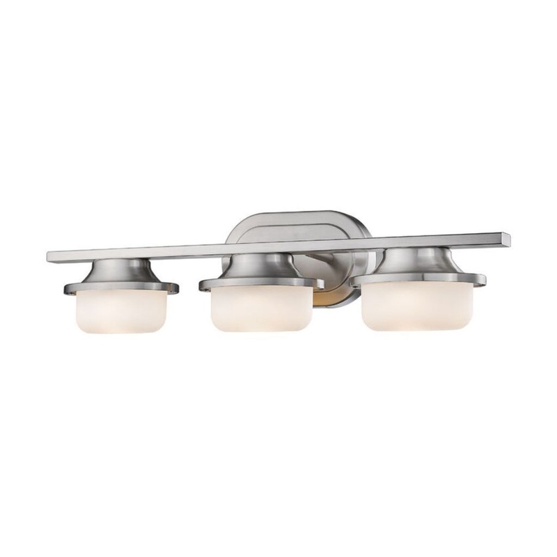 Z-Lite Optum 23" 3-Light LED Brushed Nickel Vanity Light With Matte Opal Glass Shade