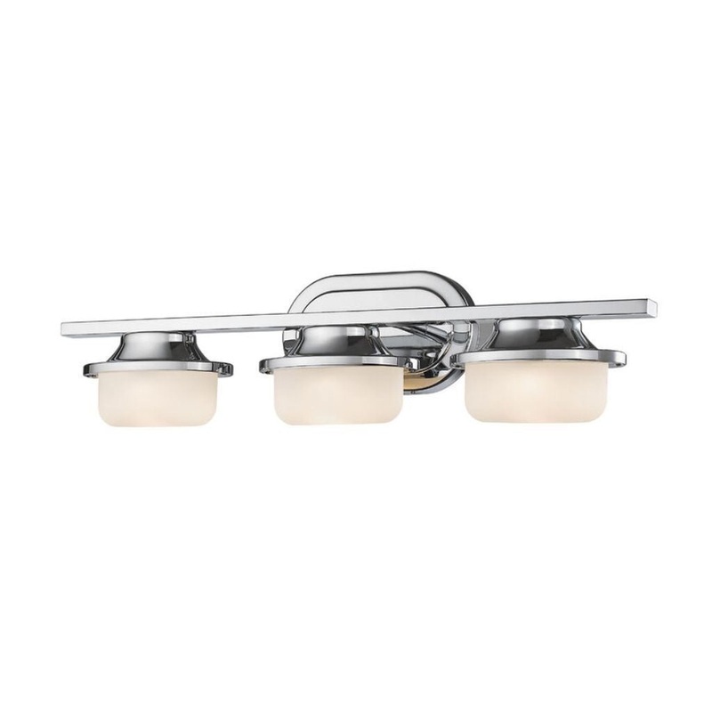 Z-Lite Optum 23" 3-Light LED Chrome Vanity Light With Matte Opal Glass Shade