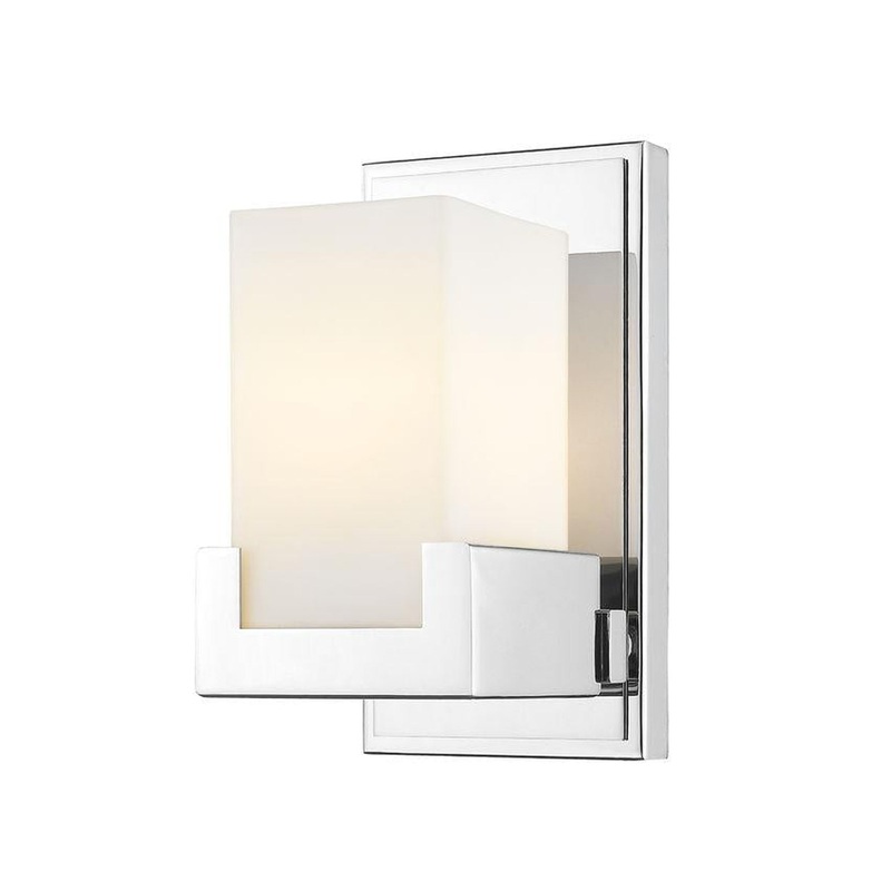 Z-Lite Peak 5" 1-Light LED Chrome Vanity Light With Clear and Matte Opal Shade