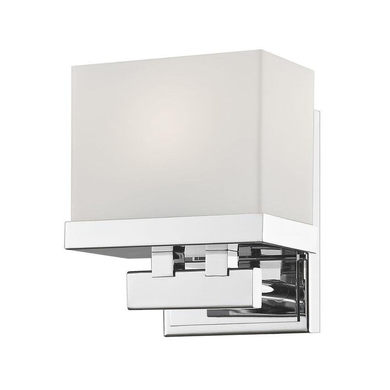 Z-Lite Rivulet 6" 1-Light LED Chrome Vanity Light With Matte Opal Glass Shade