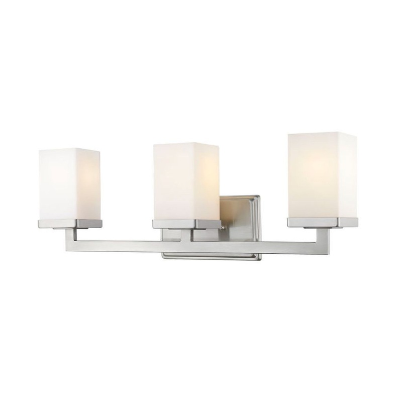 Z-Lite Tidal 23" 3-Light Brushed Nickel Vanity Light With Matte Opal Glass Shade