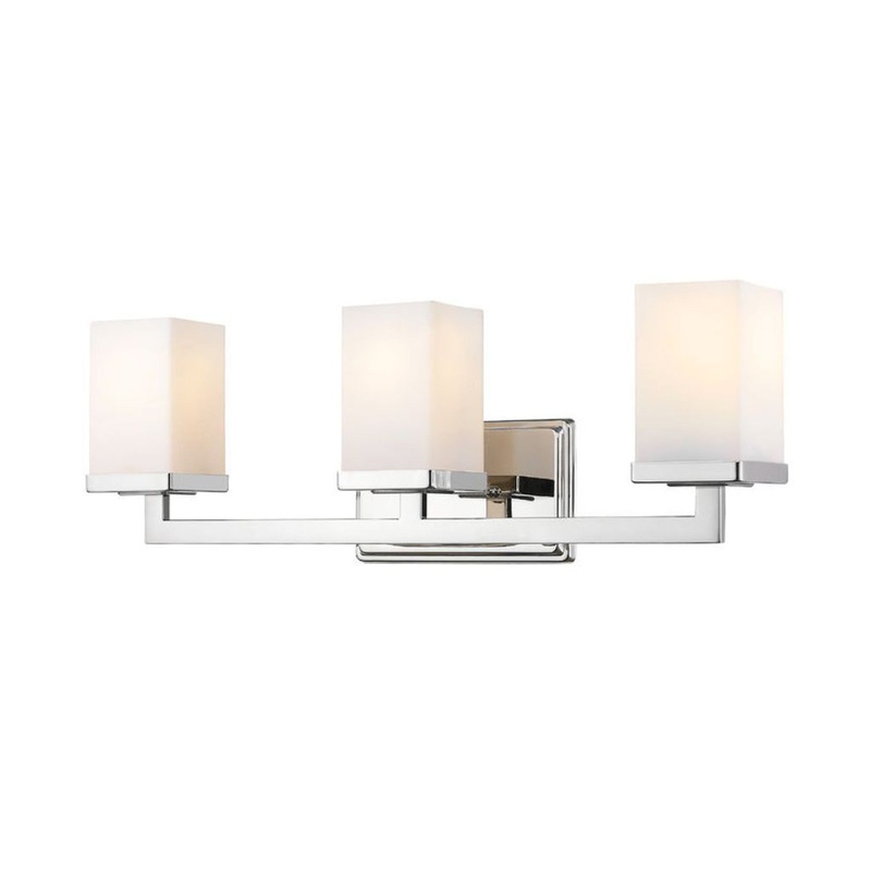 Z-Lite Tidal 23" 3-Light Chrome Vanity Light With Matte Opal Glass Shade