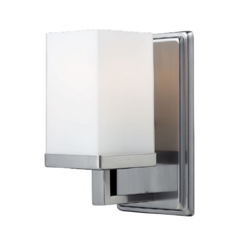 Z-Lite Tidal 5" 1-Light Brushed Nickel Vanity Light With Matte Opal Glass Shade