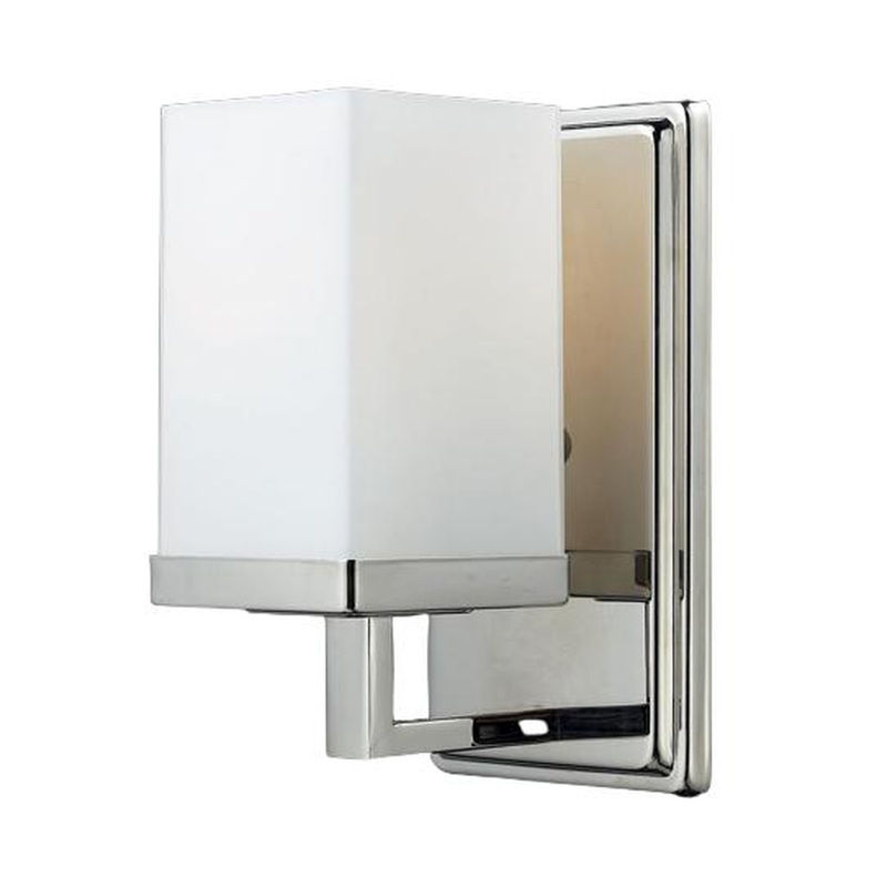 Z-Lite Tidal 5" 1-Light Chrome Vanity Light With Matte Opal Glass Shade