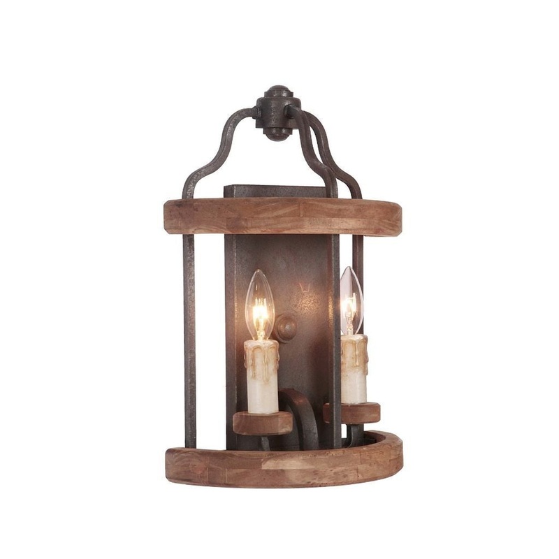 Craftmade Ashwood 11" x 17" 2-Light Textured Black Wall Sconce