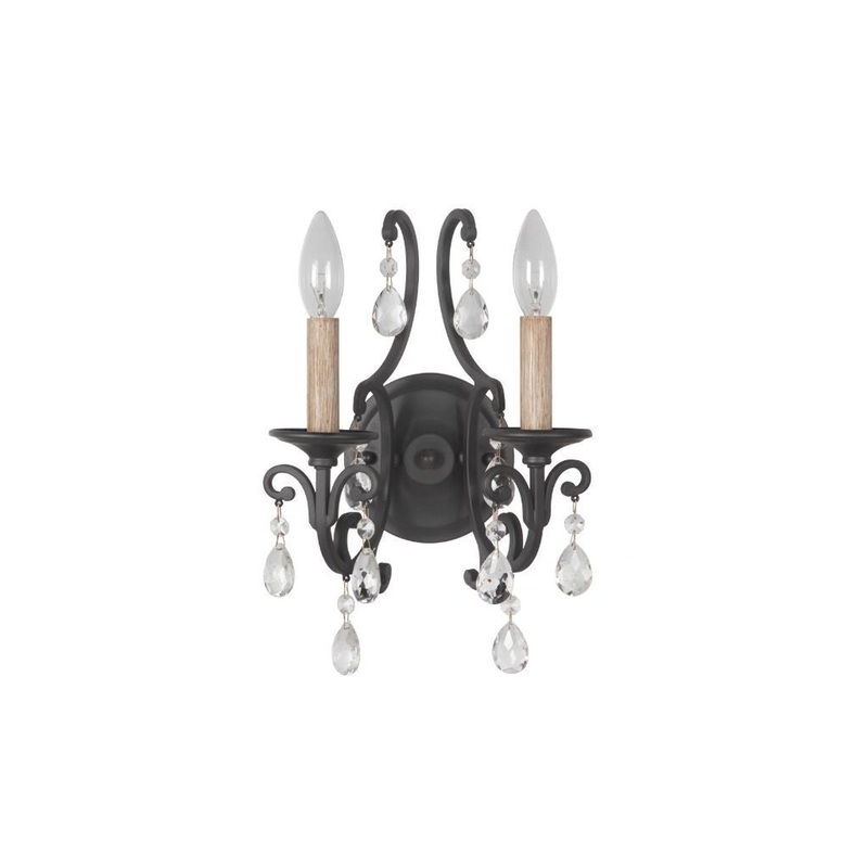 Craftmade Bentley 9" x 14" 2-Light Matte Black Candle-Style Wall Sconce