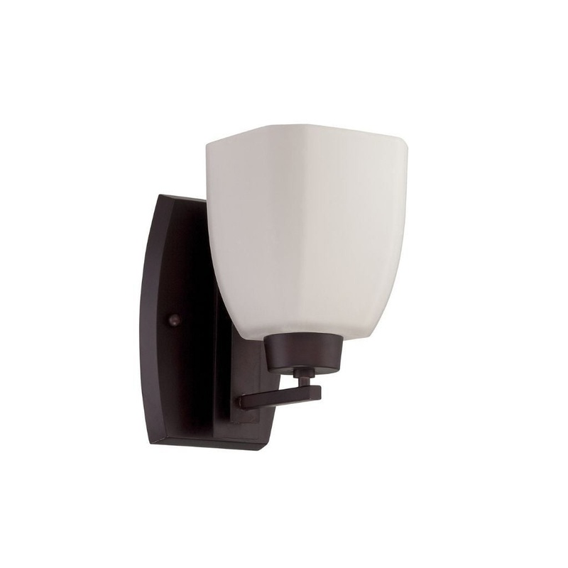 Craftmade Bridwell 5" x 8" 1-Light Oiled Bronze Wall Sconce With White Frosted Glass Shade