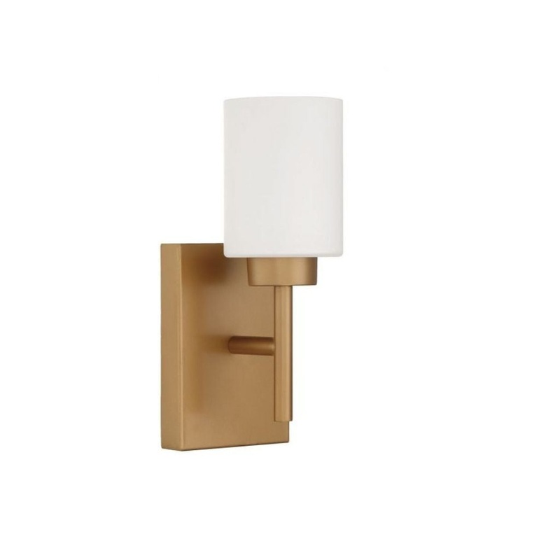 Craftmade Cadence 5" x 11" 1-Light Soft Gold Wall Sconce With White Frosted Glass Shade