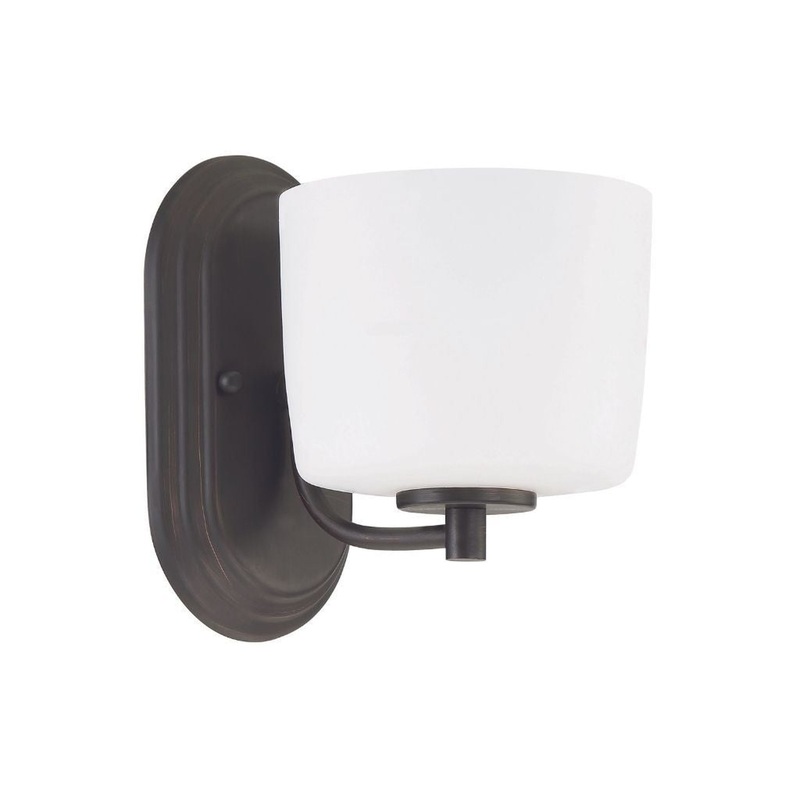 Craftmade Clarendon 6" x 8" 1-Light Aged Brushed Bronze Wall Sconce With White Opal Glass Shade