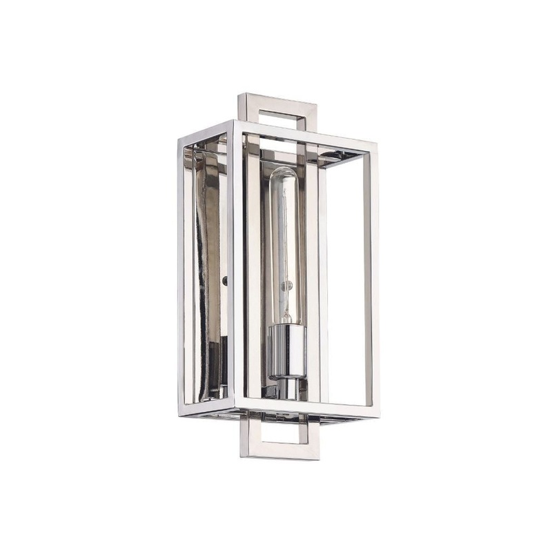 Craftmade Cubic 7" x 14" 1-Light Chrome Wall Sconce With With Open Geometric Frame