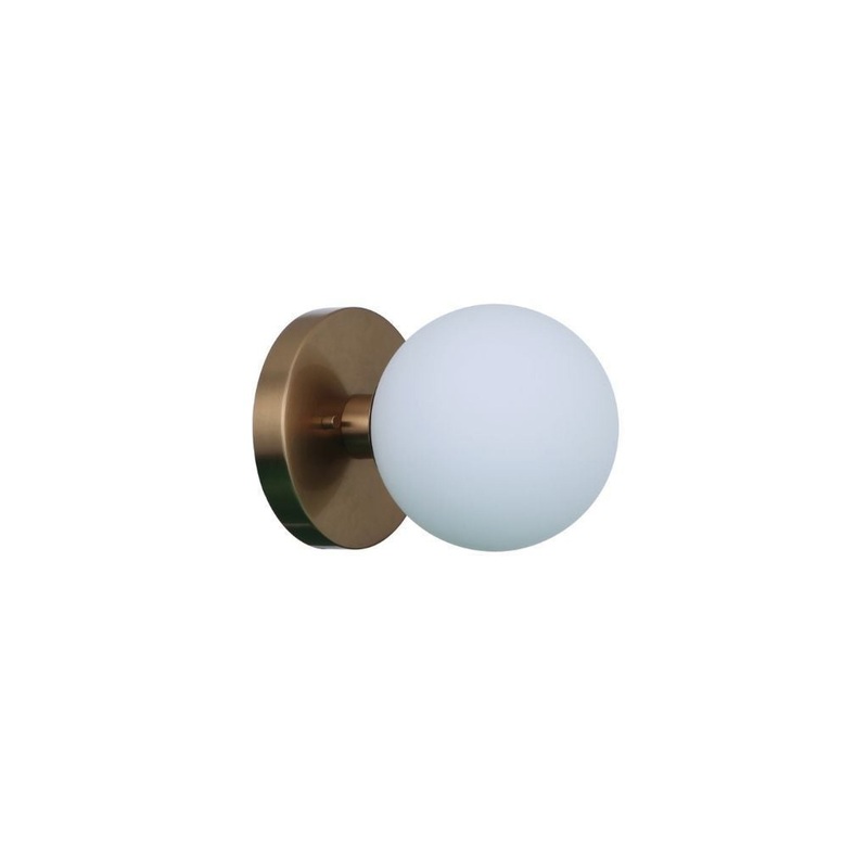 Craftmade Dotti 6" x 7" 1-Light Satin Brass Wall Sconce With White Opal Glass Shade