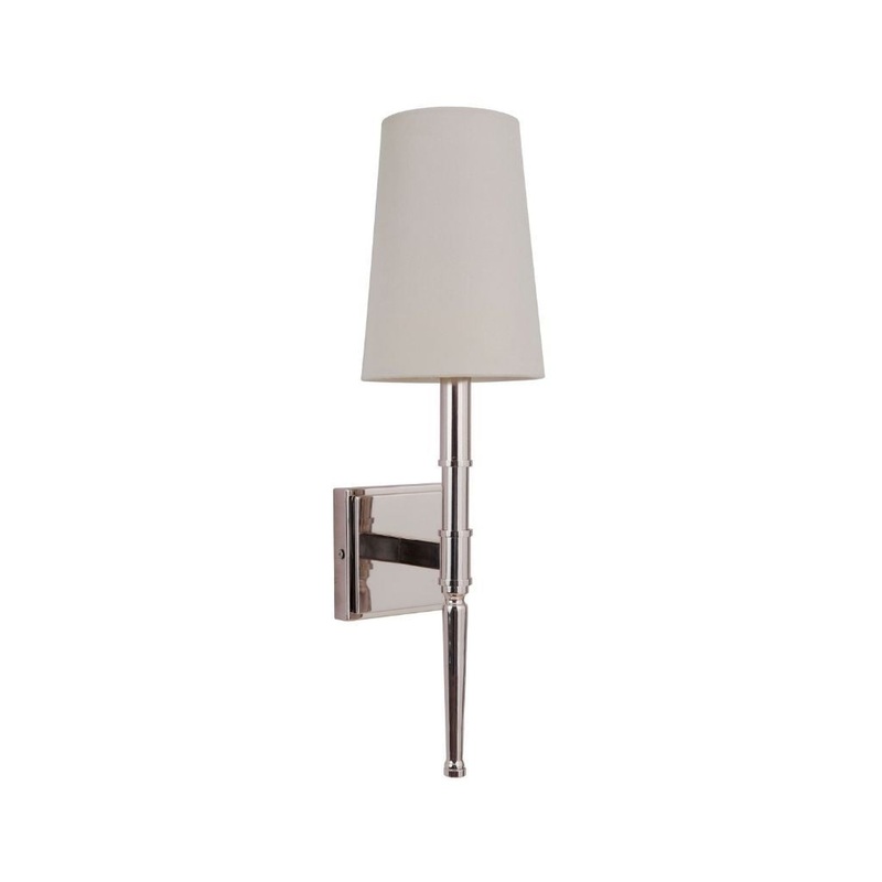 Craftmade Ella 6" x 20" 1-Light Polished Nickel Wall Sconce With White Linen Shade