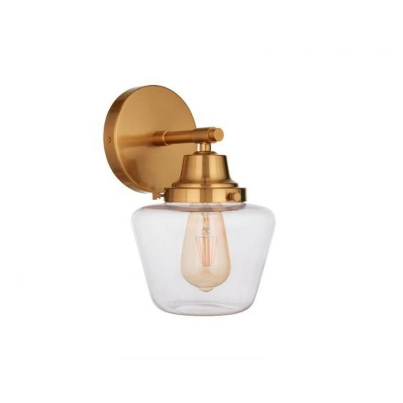Craftmade Essex 7" x 12" 1-Light Satin Brass Wall Sconce With Clear Glass Shade