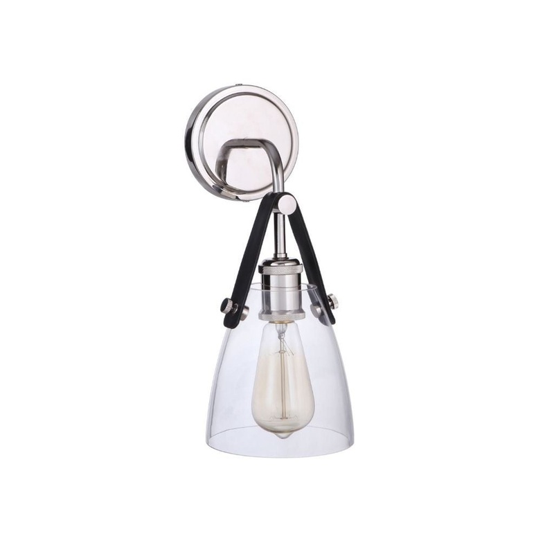Craftmade Hagen 6" x 14" 1-Light Polished Nickel Wall Sconce With Clear Glass Shade