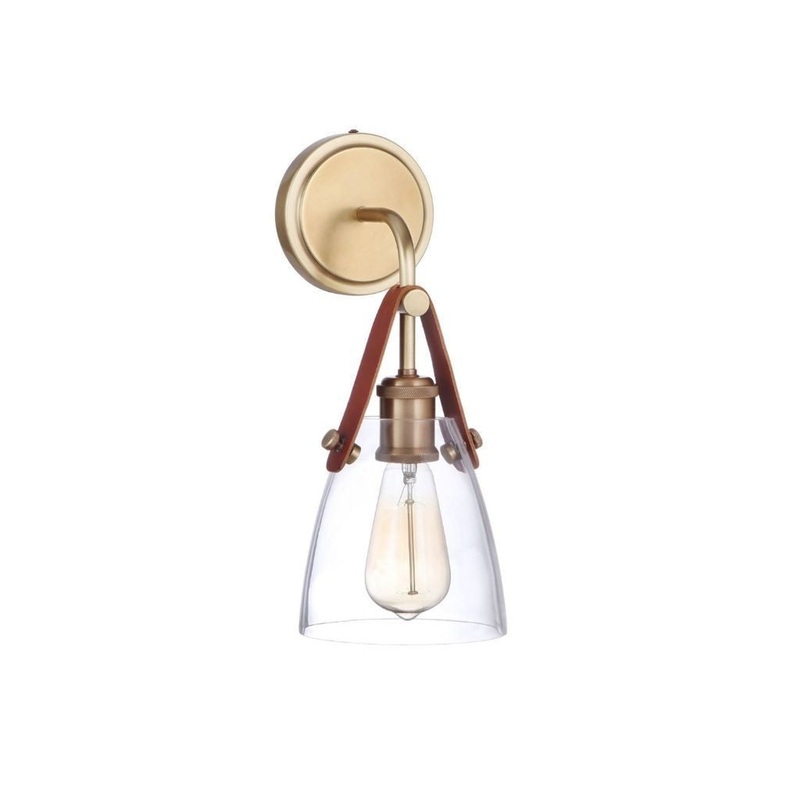 Craftmade Hagen 6" x 14" 1-Light Vintage Brass Wall Sconce With Clear Glass Shade