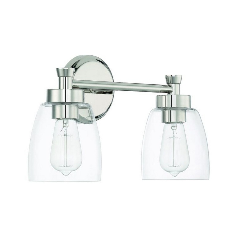 Craftmade Henning 16" 2-Light Polished Nickel Vanity Light With Clear Glass Shades