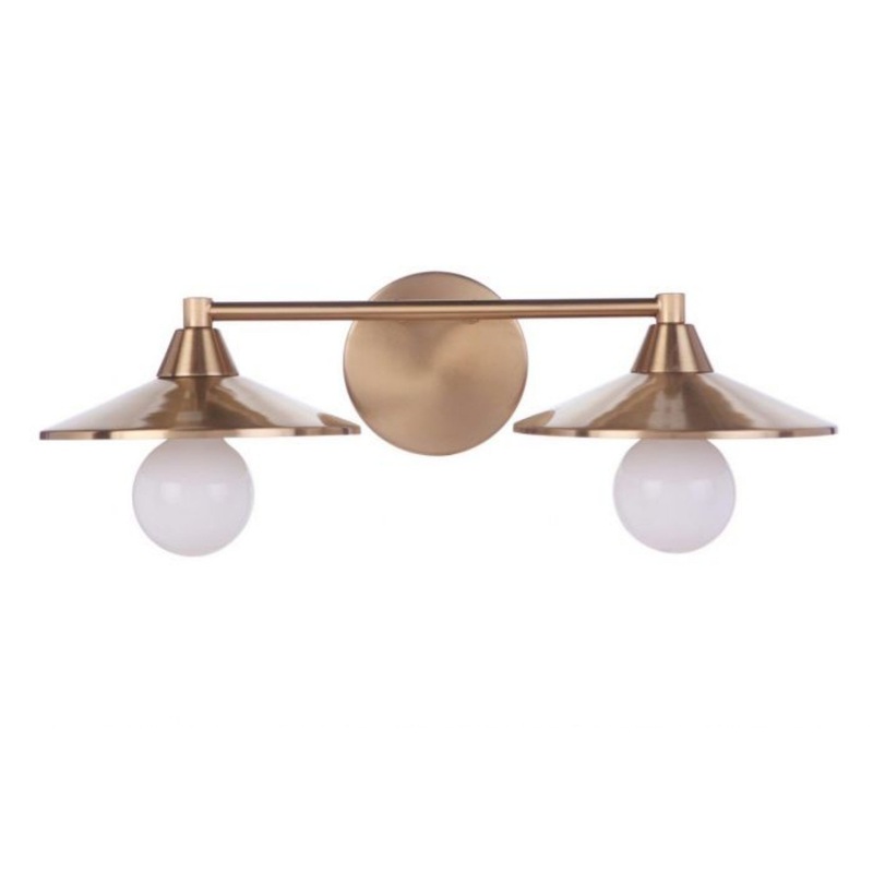 Craftmade Isaac 19" 2-Light Satin Brass Vanity Light With Metal Shade