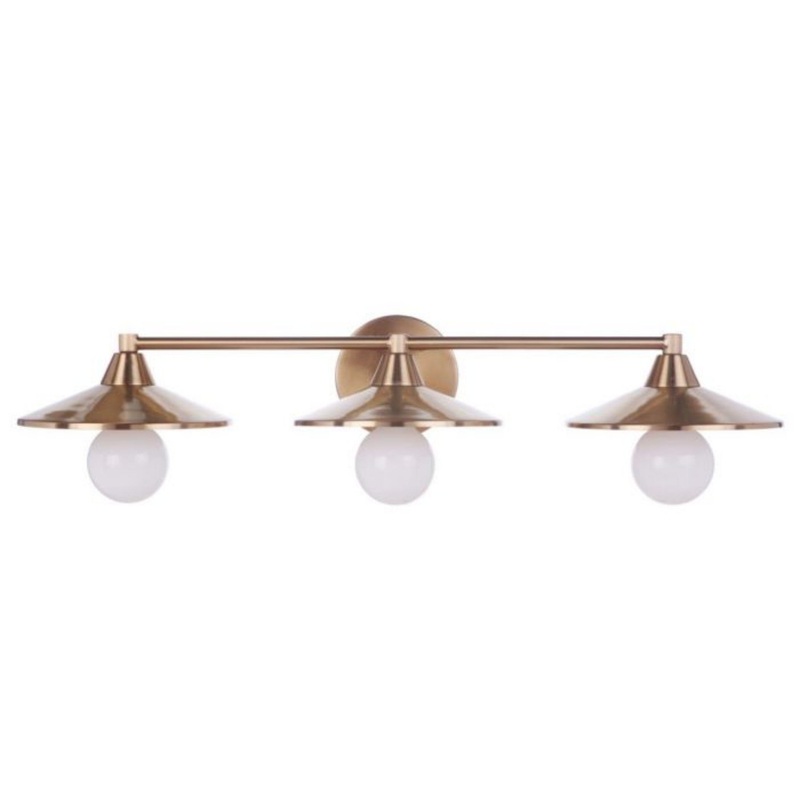 Craftmade Isaac 29" 3-Light Satin Brass Vanity Light With Metal Shade