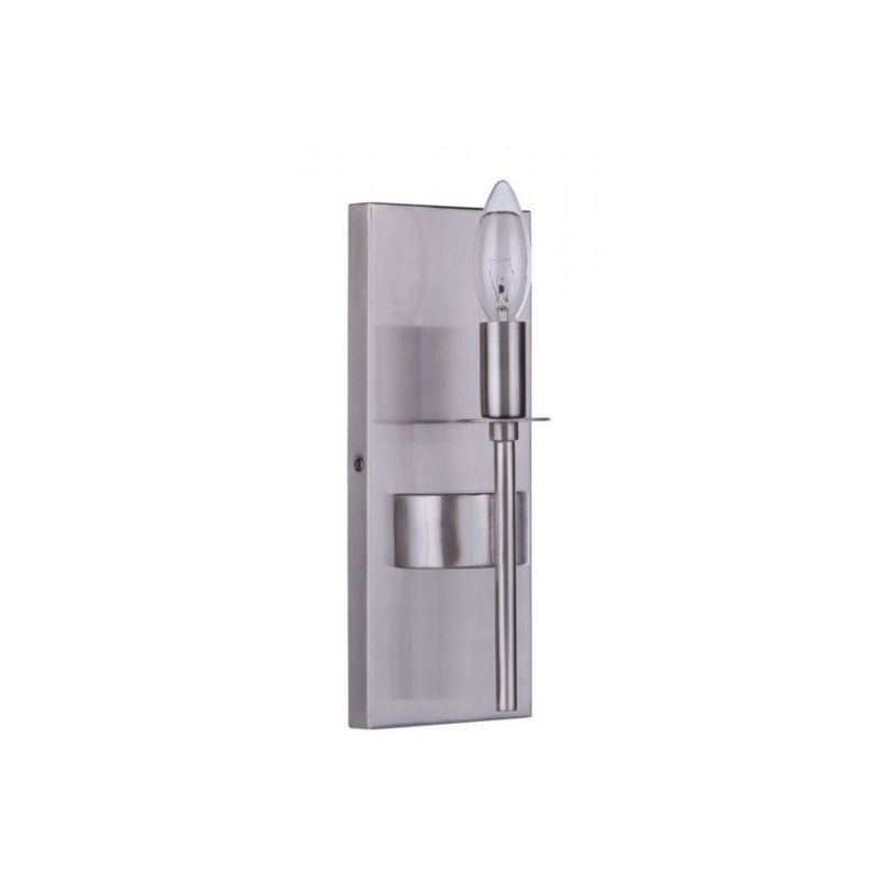 Craftmade Larrson 5" x 11" 1-Light Brushed Polished Nickel Candle-Style Wall Sconce