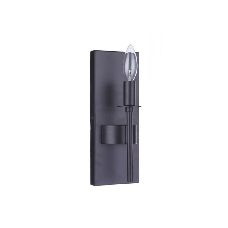 Craftmade Larrson 5" x 11" 1-Light Flat Black Candle-Style Wall Sconce