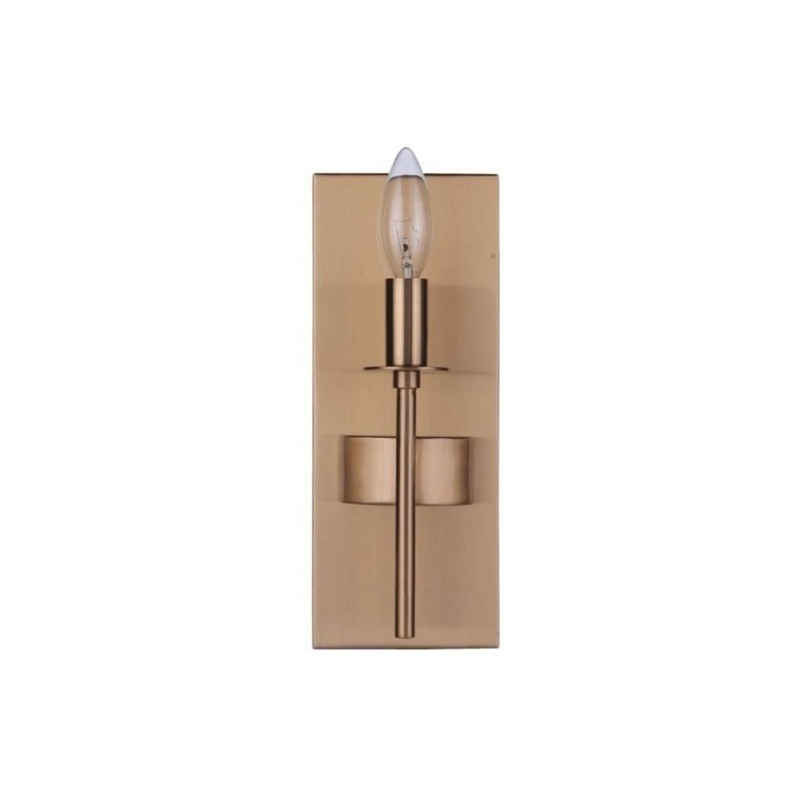 Craftmade Larrson 5" x 11" 1-Light Satin Brass Candle-Style Wall Sconce