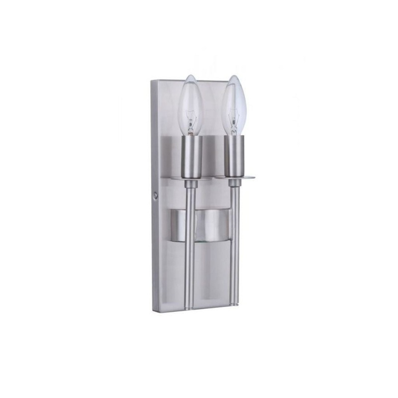 Craftmade Larrson 5" x 11" 2-Light Brushed Polished Nickel Candle-Style Wall Sconce