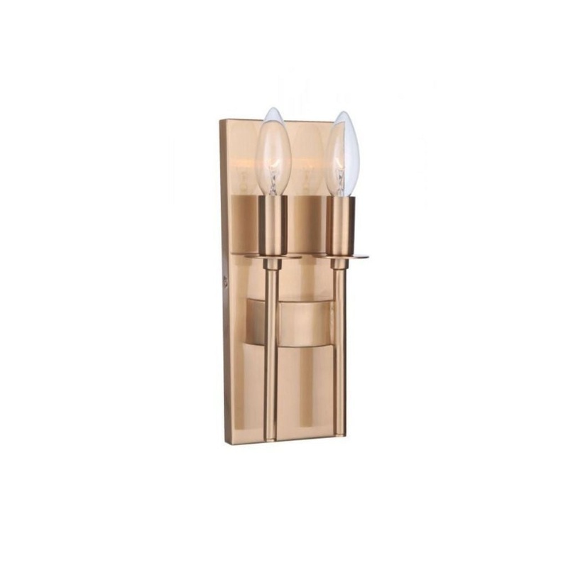 Craftmade Larrson 5" x 11" 2-Light Satin Brass Candle-Style Wall Sconce