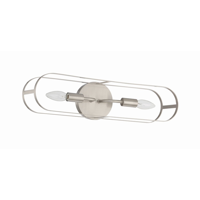 Craftmade Mindful 20" 2-Light Brushed Polished Nickel Vanity Light With Arched Metal Frames