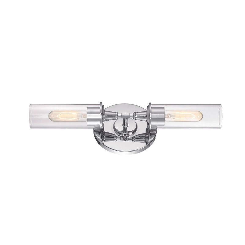 Craftmade Modina 20" 2-Light Chrome Linear Wall Sconce With Clear Glass Shades