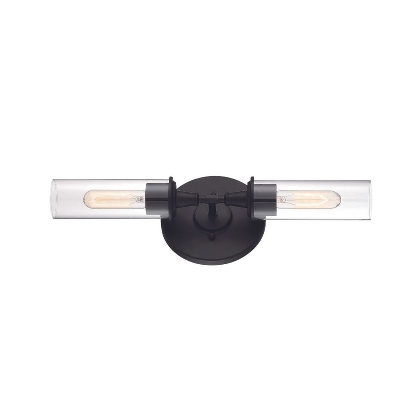 Craftmade Modina 20" 2-Light Espresso Linear Wall Sconce With Clear Glass Shades