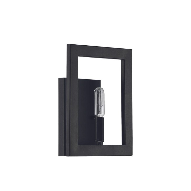 Craftmade Portrait 8" x 10" 1-Light Espresso Candle-Style Wall Sconce With Rectangular Open Frame Shade
