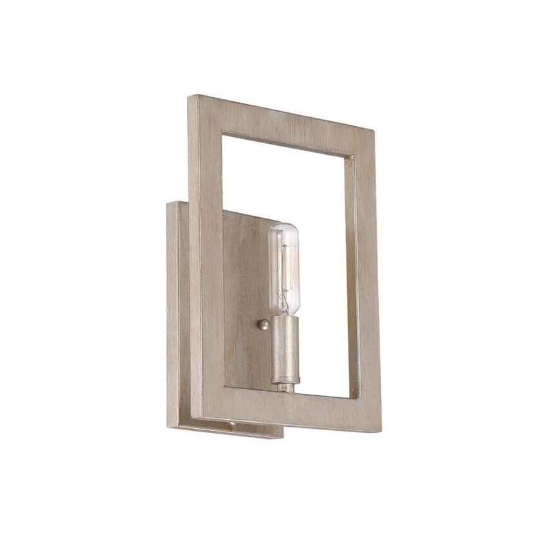 Craftmade Portrait 8" x 10" 1-Light Gold Twilight Candle-Style Wall Sconce With Rectangular Open Frame Shade