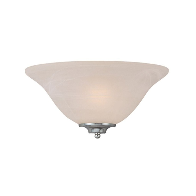 Craftmade Raleigh 7" x 13" 1-Light Satin Nickel Wall Sconce With Bowl Faux Alabaster Glass Shade