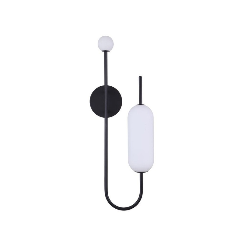 Craftmade Tuli 10" x 26" 1-Light Flat Black LED Wall Sconce With White Frosted Glass Shade