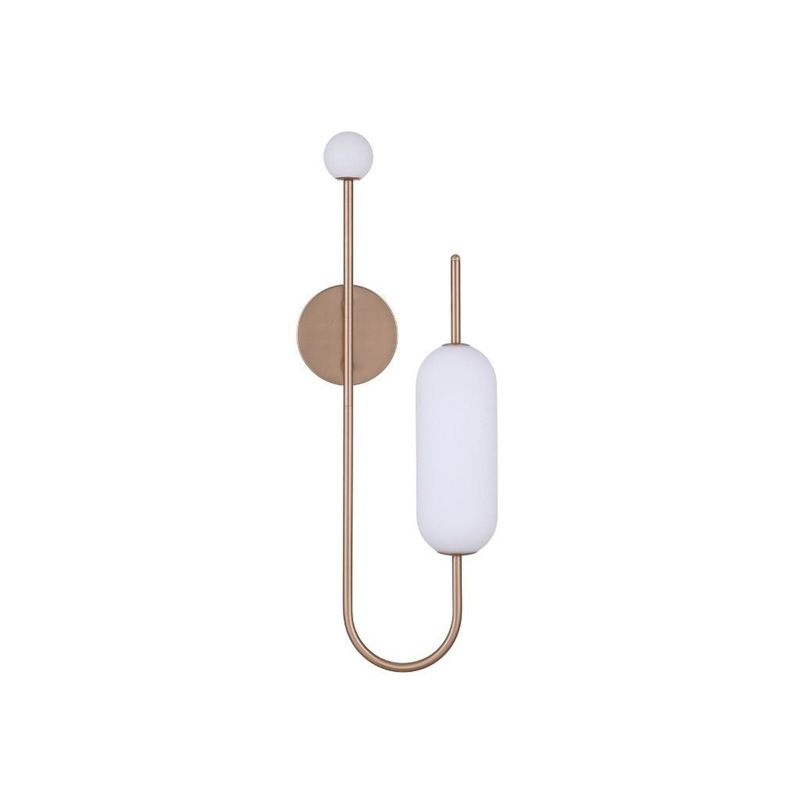Craftmade Tuli 10" x 26" 1-Light Satin Brass LED Wall Sconce With White Frosted Glass Shade