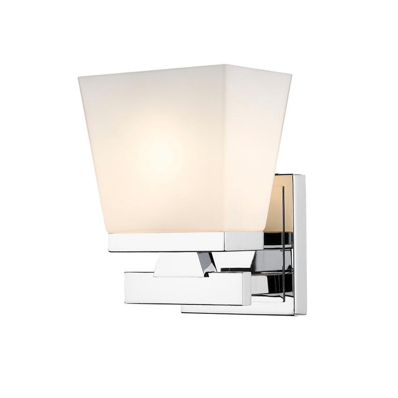 Z-Lite Astor 6" 1-Light Chrome Wall Sconce With Etched Opal Glass Shade