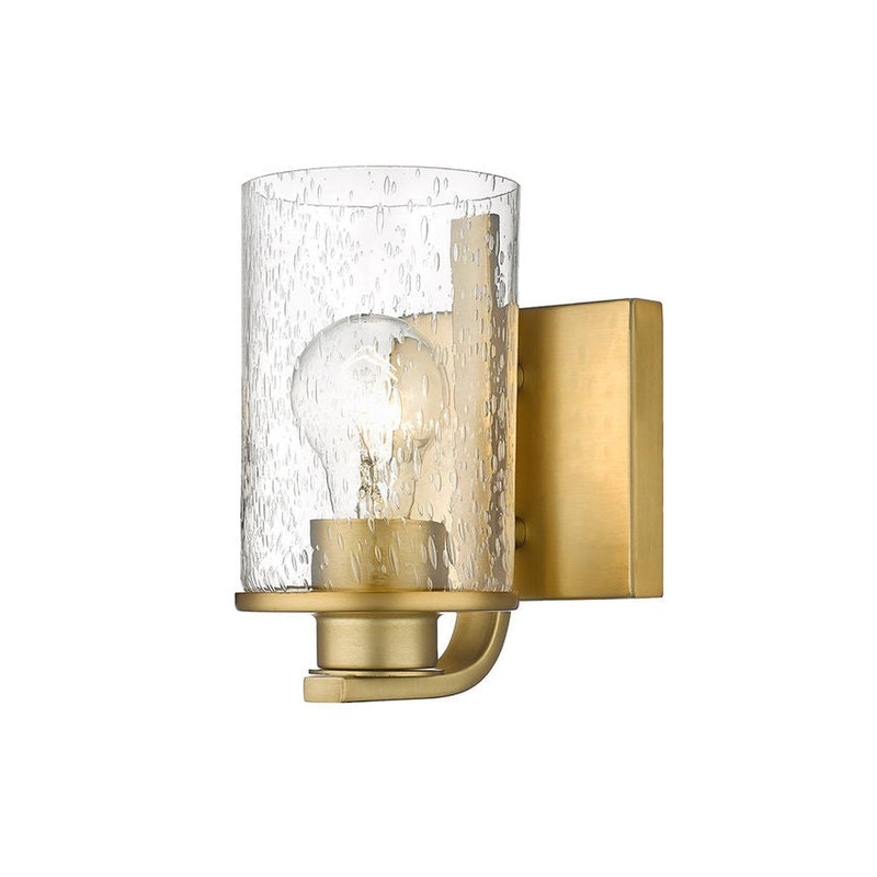 Z-Lite Beckett 5" 1-Light Olde Brass Wall Sconce With Clear Seedy Glass Shade