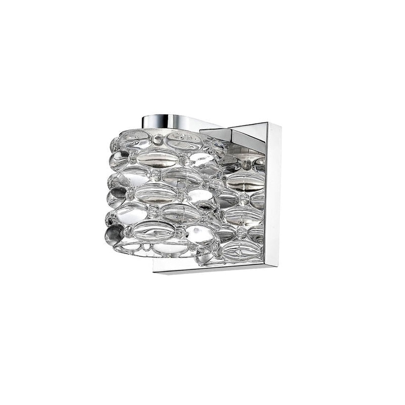 Z-Lite Dawson 5" 1-Light LED Chrome Wall Sconce With Crystal Glass Shade