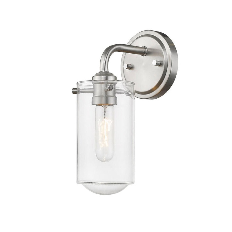 Z-Lite Delaney 5" 1-Light Brushed Nickel Wall Sconce With Clear Glass Shade