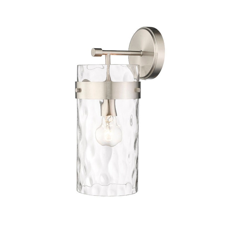 Z-Lite Fontaine 7" 1-Light Brushed Nickel Wall Sconce With Clear Glass Shade